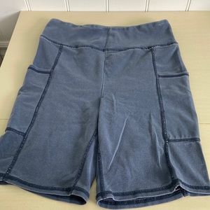 SO blue-grey biker shorts